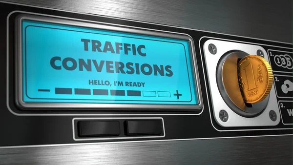Trafik konverteringar på visning av automat. — Stockfoto