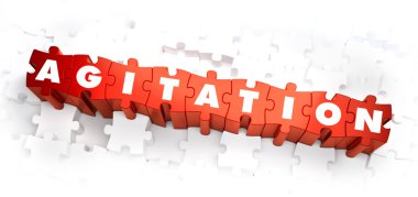 Agitation - Word on Red Puzzles.  clipart