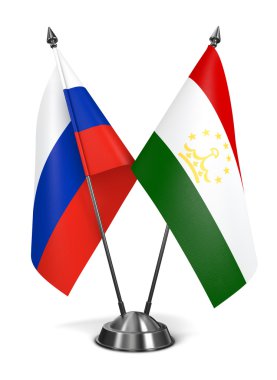Rusya ve Tacikistan - minyatür bayrakları.