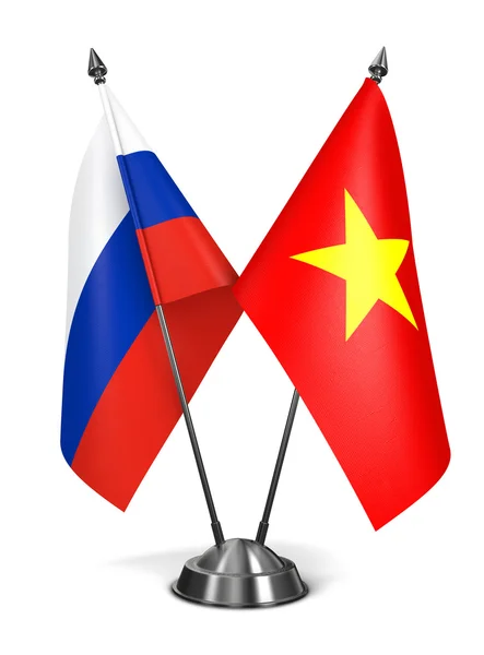 Rosja i Wietnam - miniaturowe flagi. — Zdjęcie stockowe