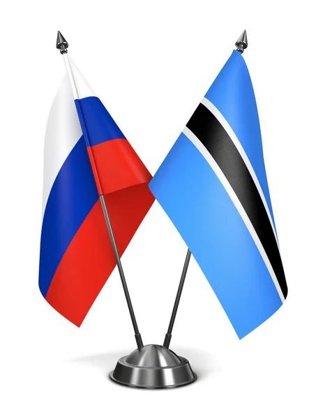 Rusia y Botswana - Banderas en miniatura . — Foto de Stock