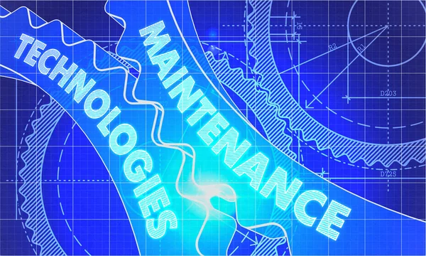 Maintenance Technologies on the Cogwheels. Gaya Cetak Biru . — Stok Foto