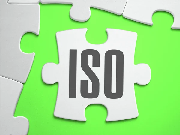 ISO - pussel med saknade bitar. — Stockfoto