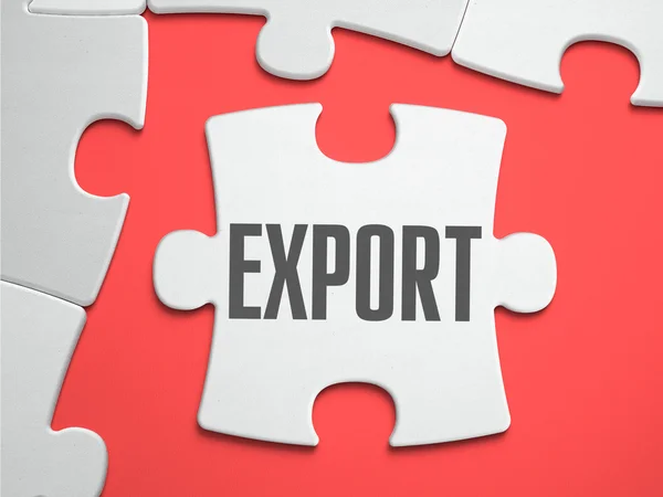 Eksport - Puzzle na miejsce brakujących elementów. — Zdjęcie stockowe