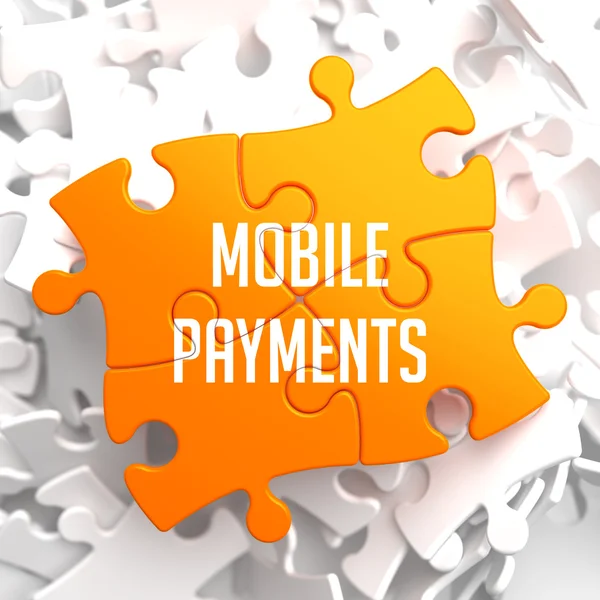 Mobile Payments on Yellow Puzzle. — Stock Photo, Image