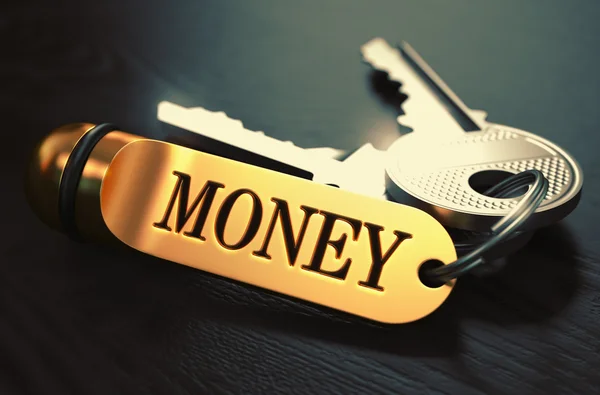 Money Concept. Keys with Golden Keyring. — Stock Photo, Image