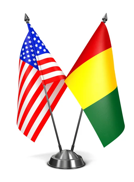 USA and Guinea - Miniature Flags. — Stock Photo, Image