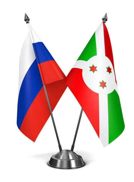 Russia and Burundi - Miniature Flags. — Stock Photo, Image