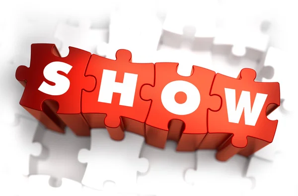 Show - Text on Red Puzzles. — Stock Photo, Image