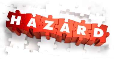 Hazard - White Word on Red Puzzles.  clipart