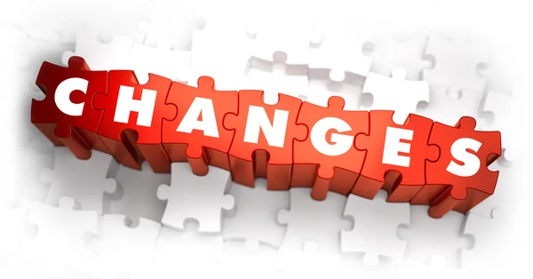 Changes - Word on Red Puzzles. — Stock Photo, Image