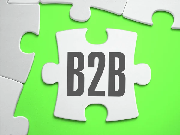 B2B - puzzel met ontbrekende stukjes. — Stockfoto