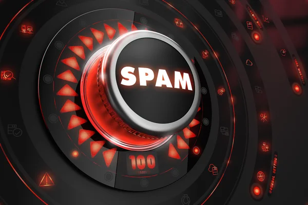 Spam vezérlő fekete konzol. — Stock Fotó