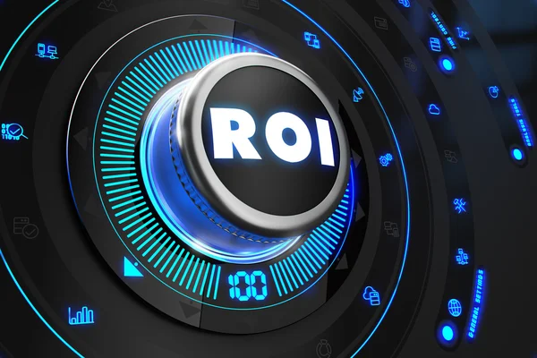 ROI Controller på svart Control konsol. — Stockfoto