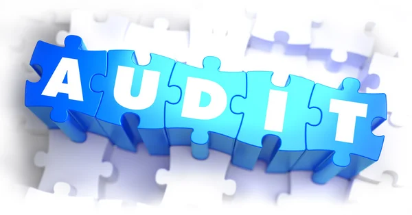 Audit - White Word on Blue Puzzles. — Stock Photo, Image