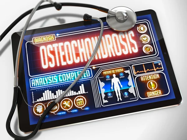 Osteochondrosis na displeji lékařské Tablet. — Stock fotografie