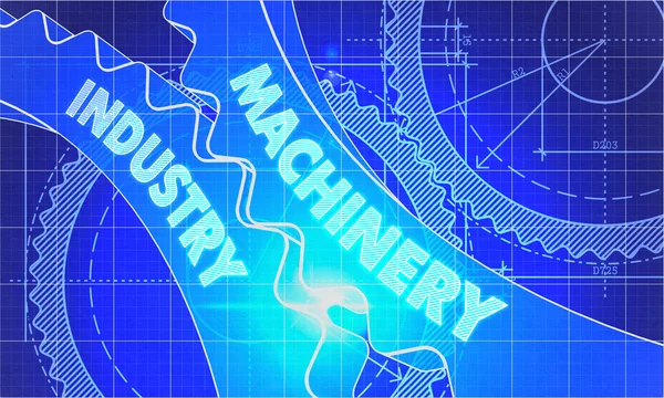 Industria de maquinaria en los engranajes. Estilo Blueprint . —  Fotos de Stock