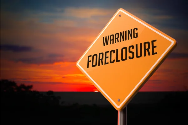 Foreclosure on Warning Road Sign. — Stock Photo, Image