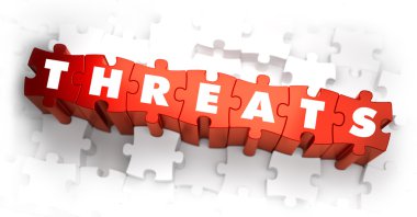 Threats - Word on Red Puzzles.  clipart