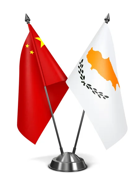 China and Cyprus - Miniature Flags. — Stock Photo, Image