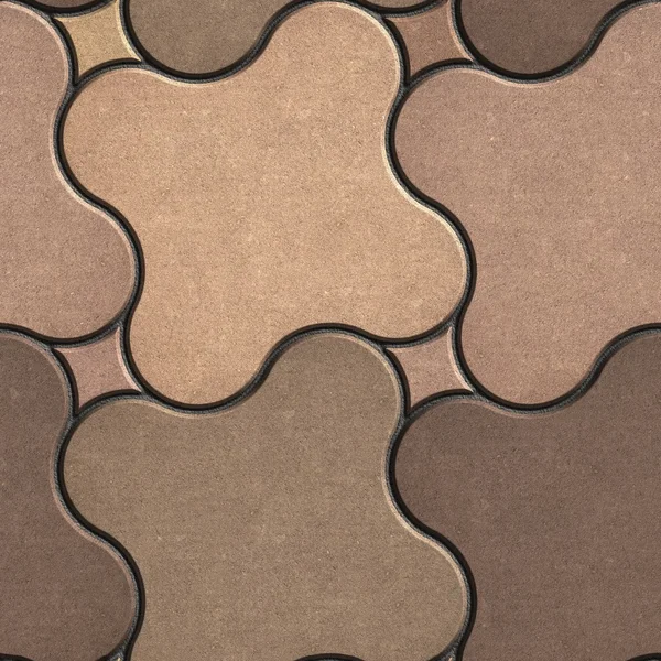 Beige-Brown Paving Stone as Quatrefoil. — Stock Photo, Image