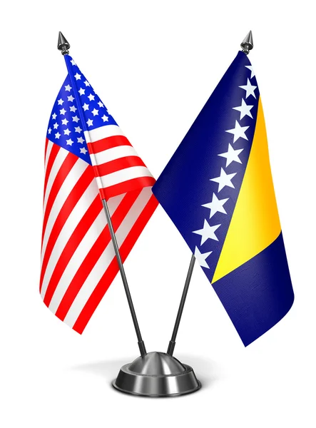 ABD, Bosna Hersek - minyatür bayrakları. — Stok fotoğraf