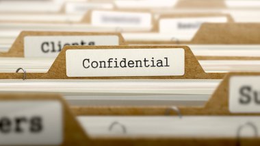Confidential Concept with Word on Folder. clipart