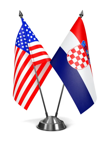 États-Unis et Croatie - Drapeaux miniatures . — Photo