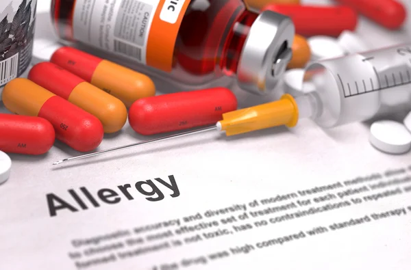 Allergi diagnos. Medicinska begrepp. — Stockfoto