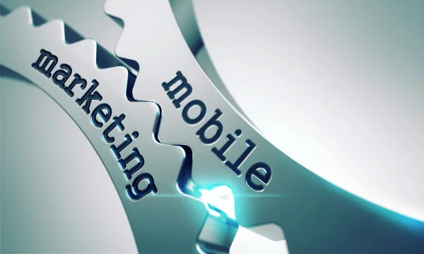 Mobiles Marketing auf Metallgetrieben. — Stockfoto