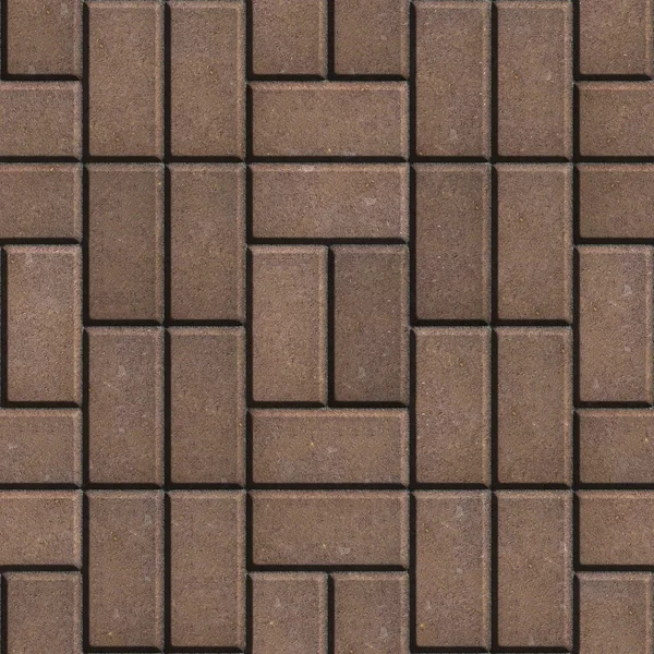 Brown Pave Slabs Rectangles Laid out in a Chaotic Manner. — Stock Photo, Image