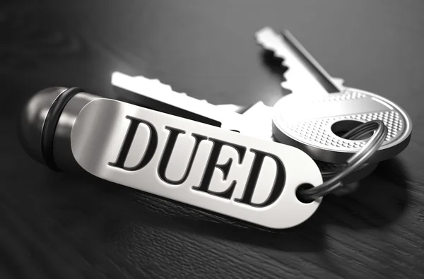 DUED Concept. Keys with Keyring. — Stock Photo, Image