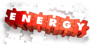 Enerji - kırmızı bulmacalar üzerinde metin.