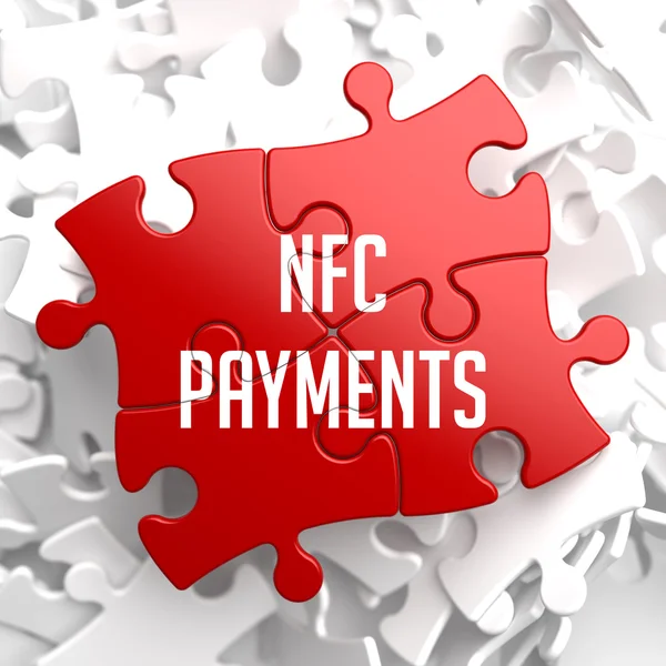 NFC Payments on Red Puzzle. — Stock Photo, Image