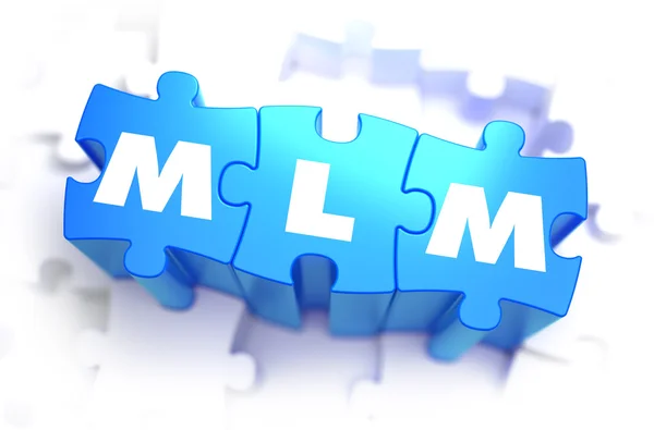 MLM - Text on Blue Puzzles. — Stock Photo, Image