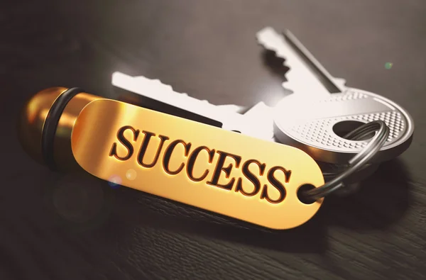 Keys to Success. Concept on Golden Keychain. — Stock Photo, Image