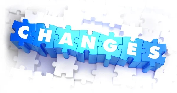 Changes - White Word on Blue Puzzles. — Stock Photo, Image