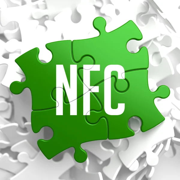 Nfc auf grünes Puzzle. — Stockfoto