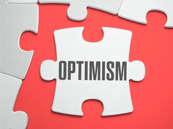 Otimismo - Quebra-cabeça no lugar das peças em falta . — Fotografia de Stock