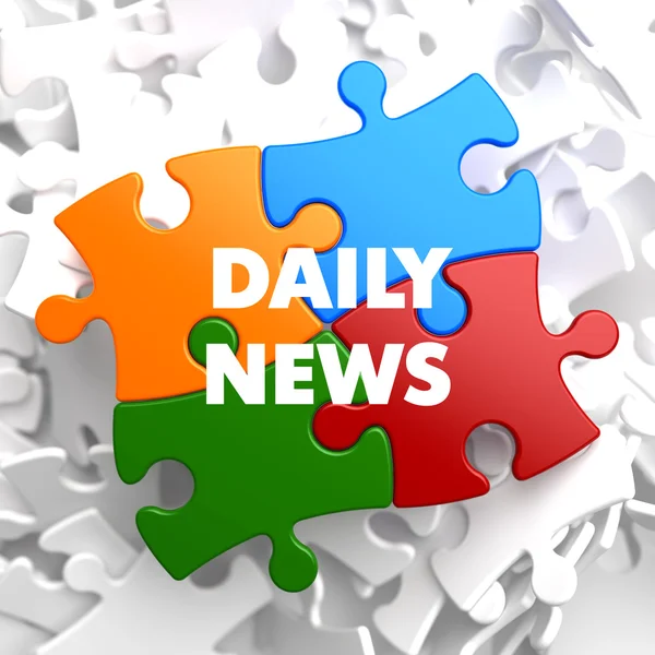 Daily News  on Multicolor Puzzle. — Stock Photo, Image