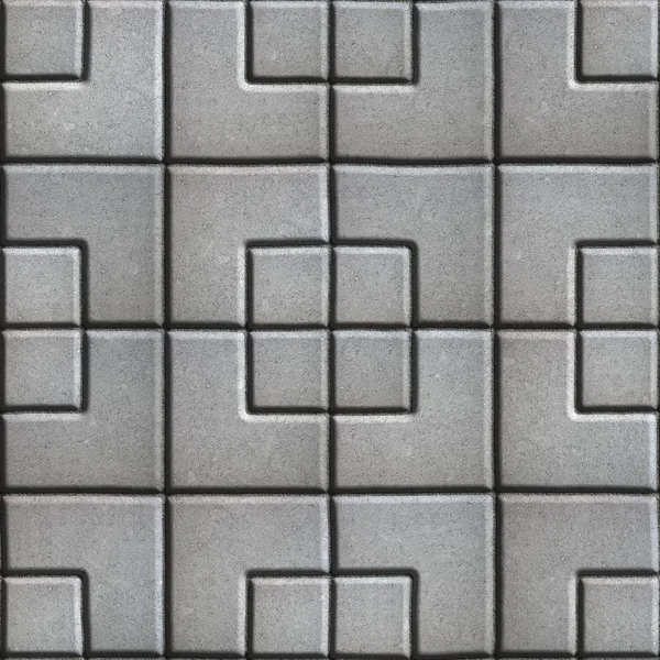 Concrete Slabs Paving Gray in the Form Square of Different Geometric Shapes. — Stock Photo, Image