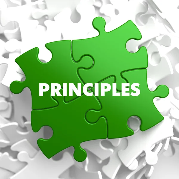 Principy na zelené Puzzle. — Stock fotografie