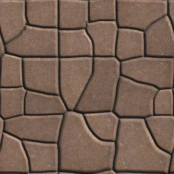 Brown Figured Paving Slabs of Different Value which Imitates Natural Stone. — Stock Photo, Image