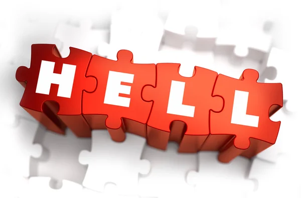 Hell - Text on Red Puzzles. — Stock Photo, Image