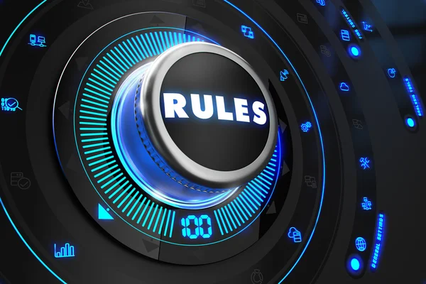 Rules Controller on Black Control Console. — Stock Photo, Image