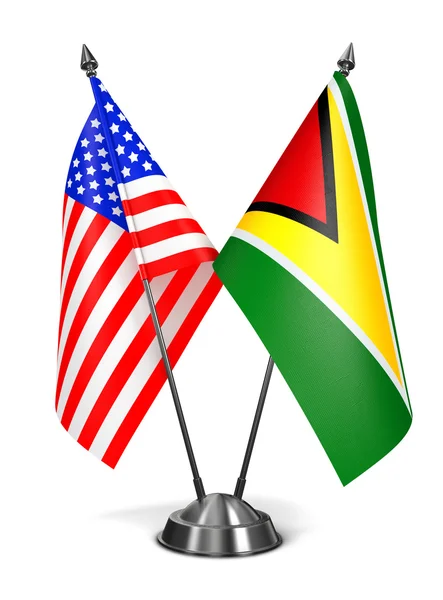 USA and Guyana - Miniature Flags. — Zdjęcie stockowe