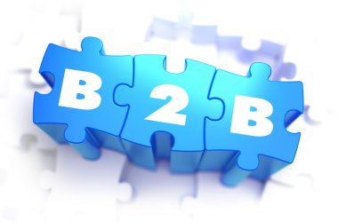 B2B - White Word on Blue Puzzles. clipart