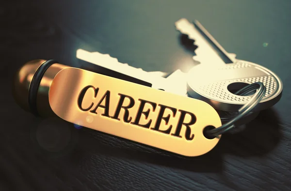 Le chiavi della carriera. Concetto sul portachiavi dorato . — Foto Stock