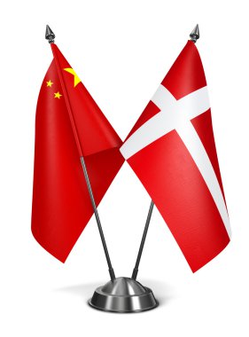 China and Denmark - Miniature Flags.