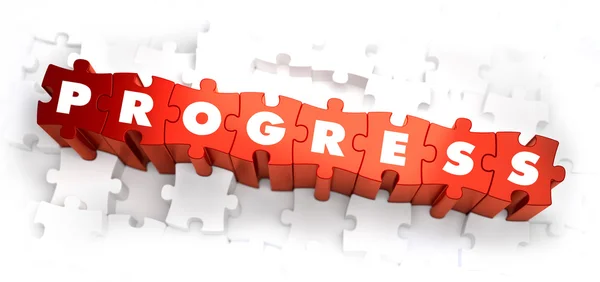 Progress - White Word on Red Puzzles. — Stockfoto